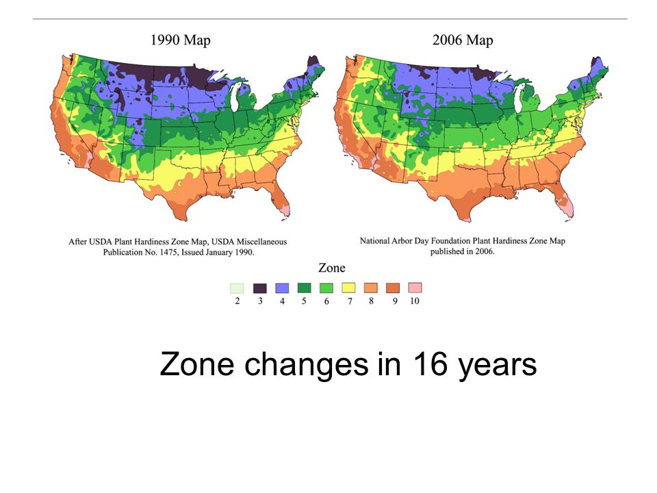 Zone changes in 16 years