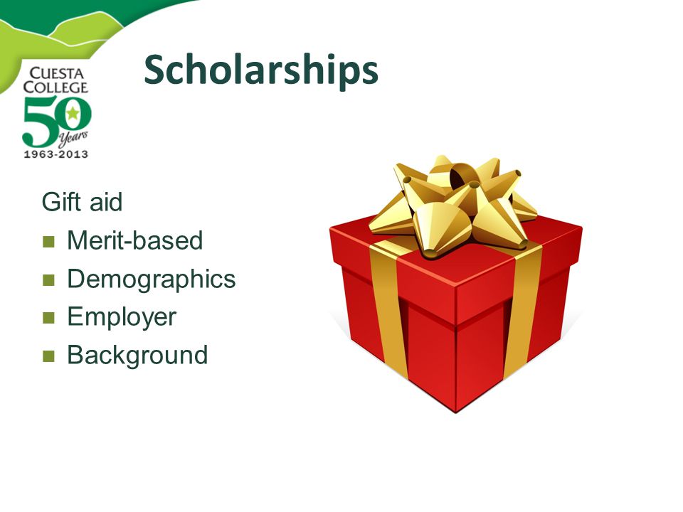 Scholarships Gift aid Merit-based Demographics Employer Background