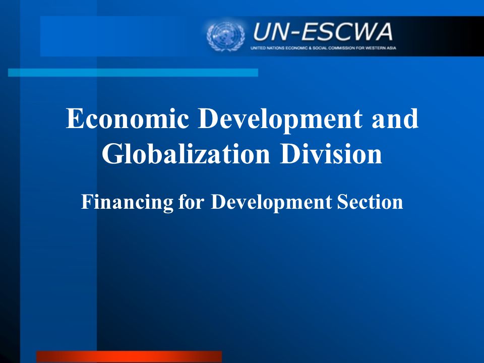 Economic Development and Globalization Division Financing for Development Section