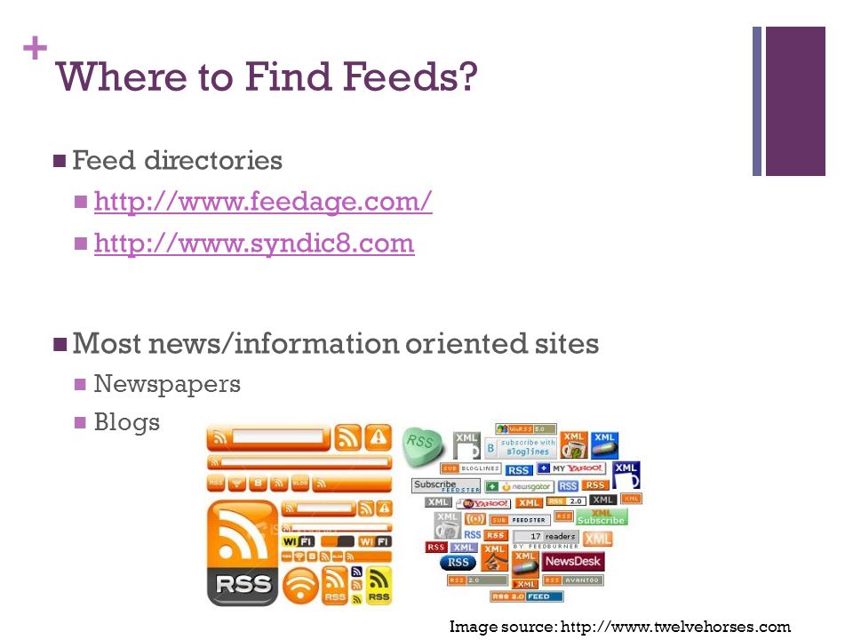 + Where to Find Feeds.