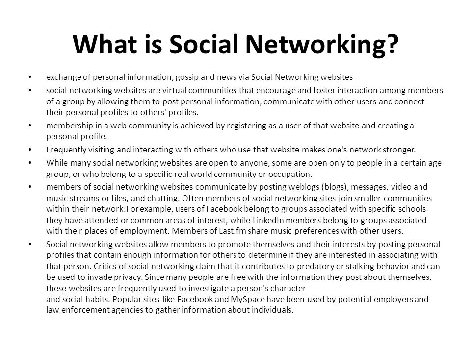 What is Social Networking.