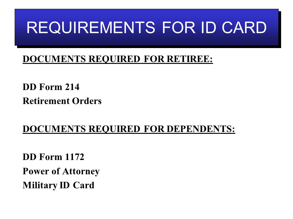 Retirement Id Card