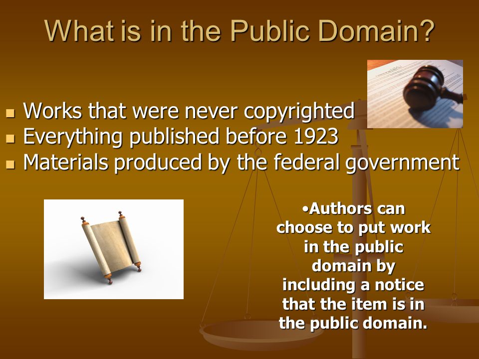 What is in the Public Domain.