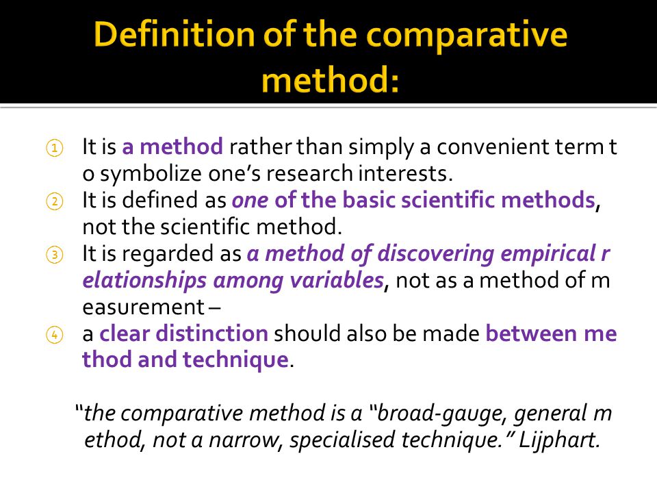 comparative method definition