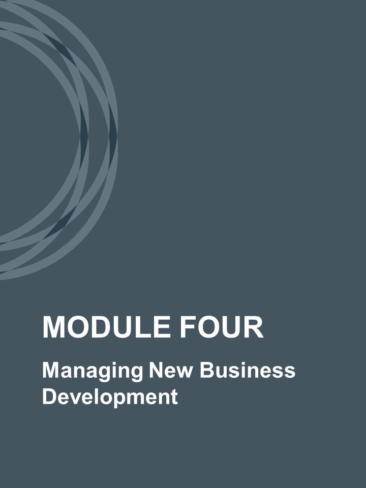 Managing New Business Development MODULE FOUR