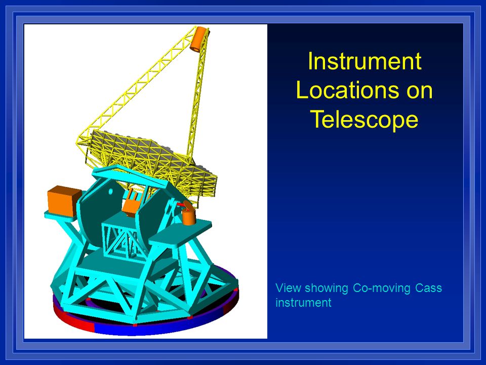 Instrument Locations on Telescope View showing Co-moving Cass instrument
