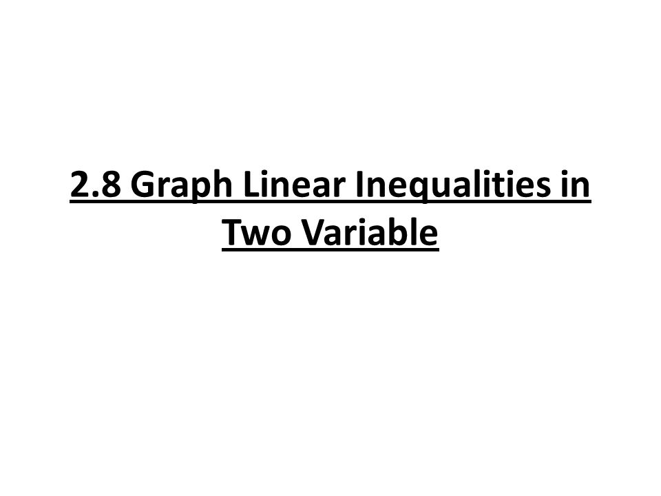 2.8 Graph Linear Inequalities in Two Variable