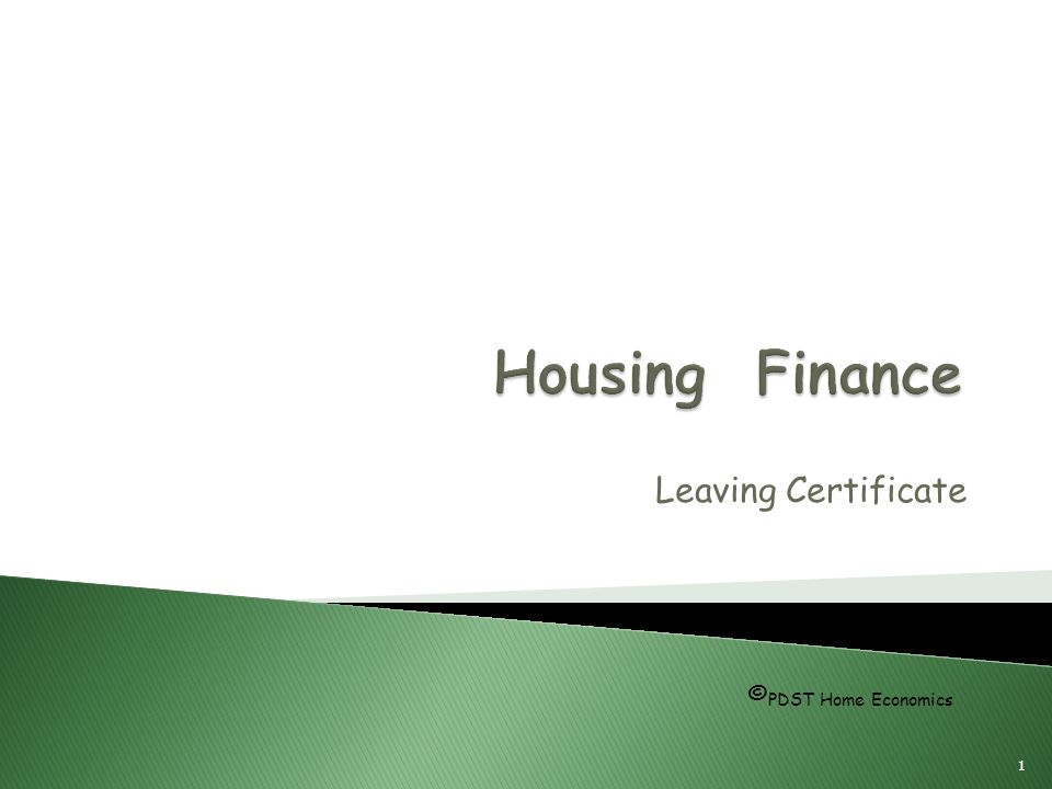 Leaving Certificate 1 © PDST Home Economics