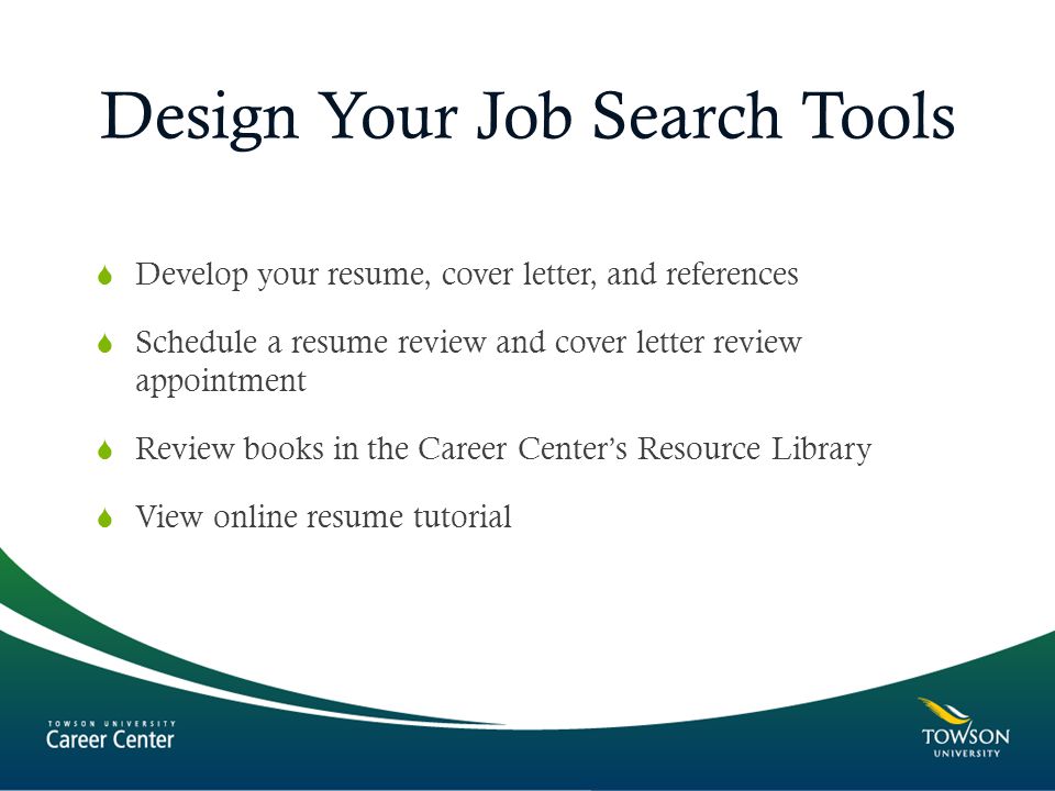 the job search process presented by career towson university 7800 career center resume review