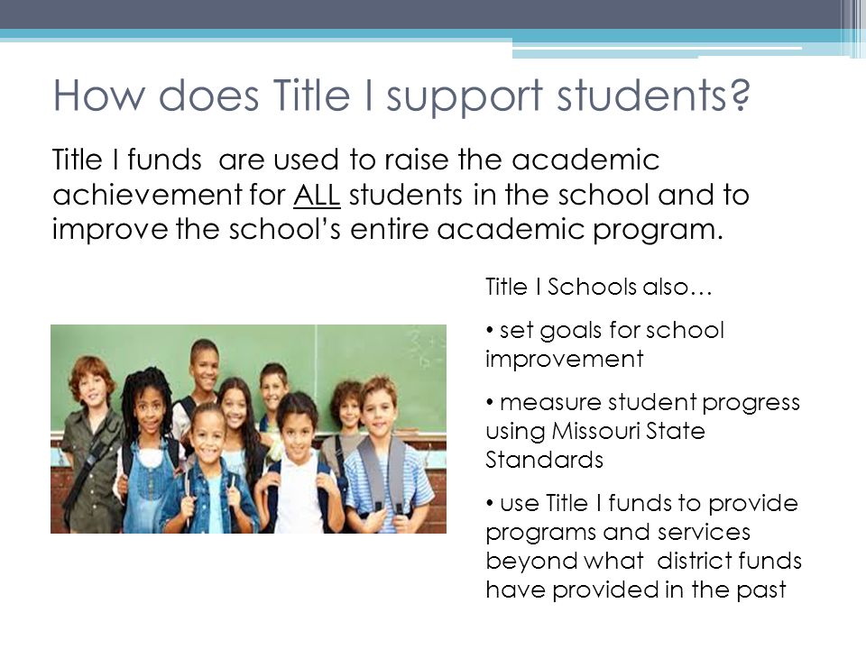 How does Title I support students.