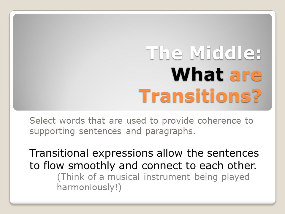 The Middle: What are Transitions.