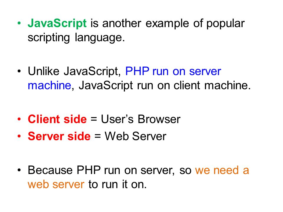 JavaScript is another example of popular scripting language.