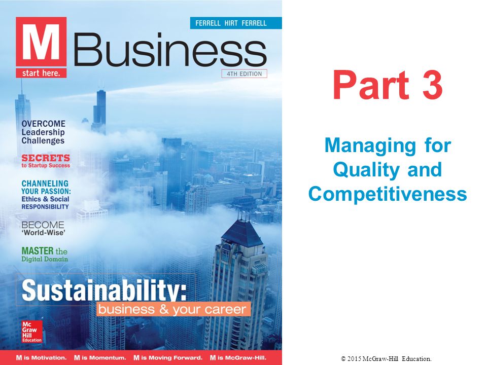 Part 3 Managing for Quality and Competitiveness © 2015 McGraw-Hill Education.
