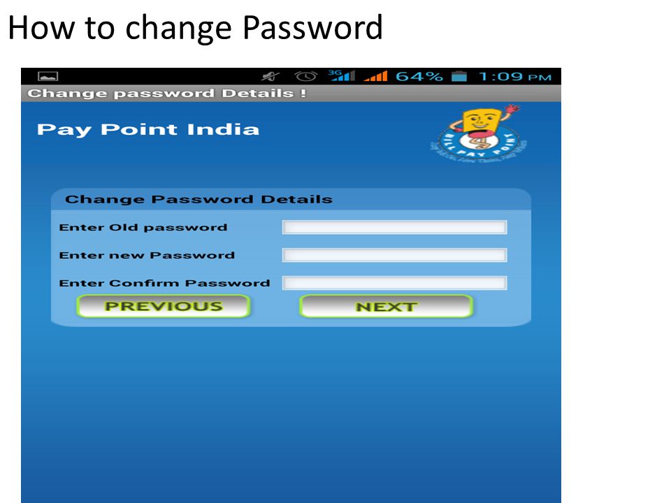 How to change Password