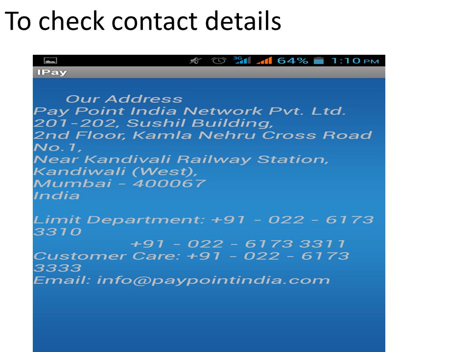 To check contact details
