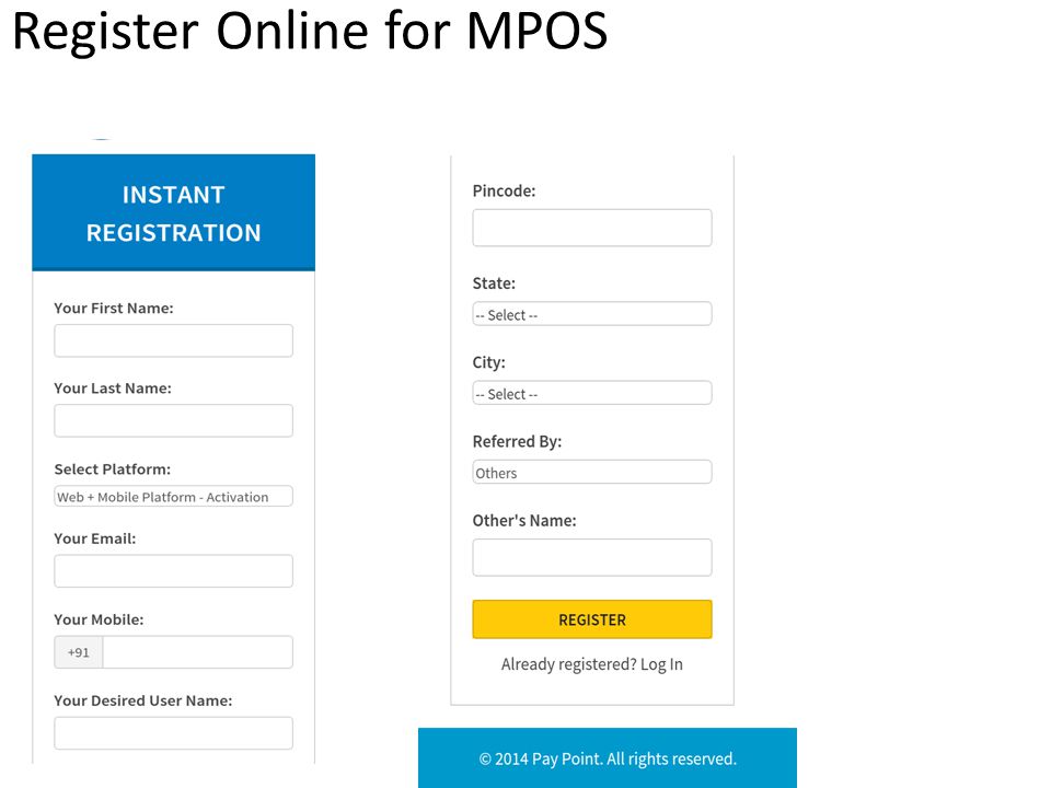Register Online for MPOS