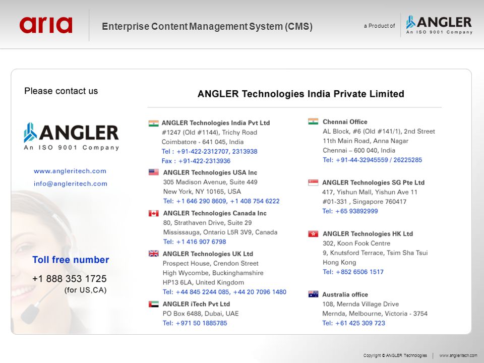Copyright © ANGLER Technologieswww.angleritech.com Enterprise Content Management System (CMS) a Product of