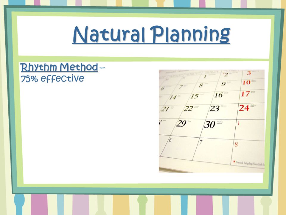 Natural Planning Rhythm Method Rhythm Method – 75% effective