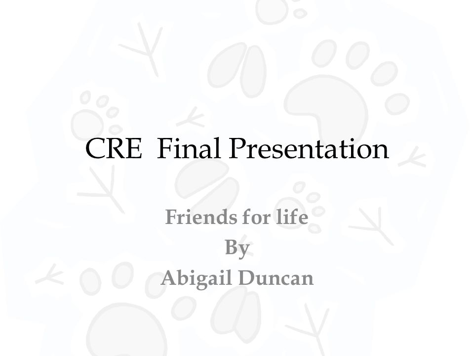 CRE Final Presentation Friends for life By Abigail Duncan