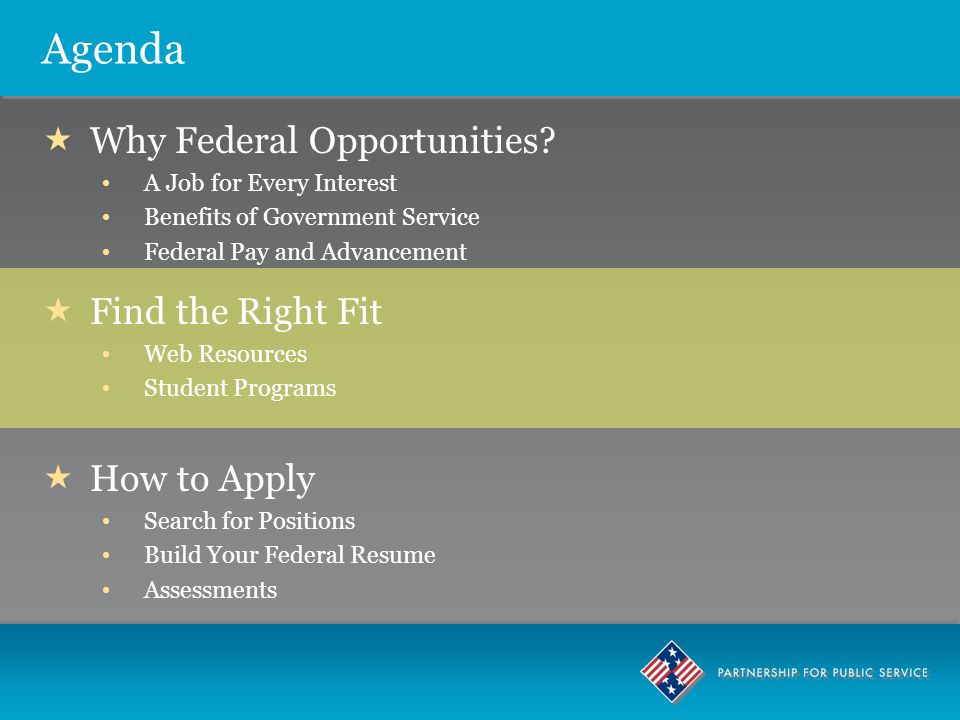 Agenda  Why Federal Opportunities.