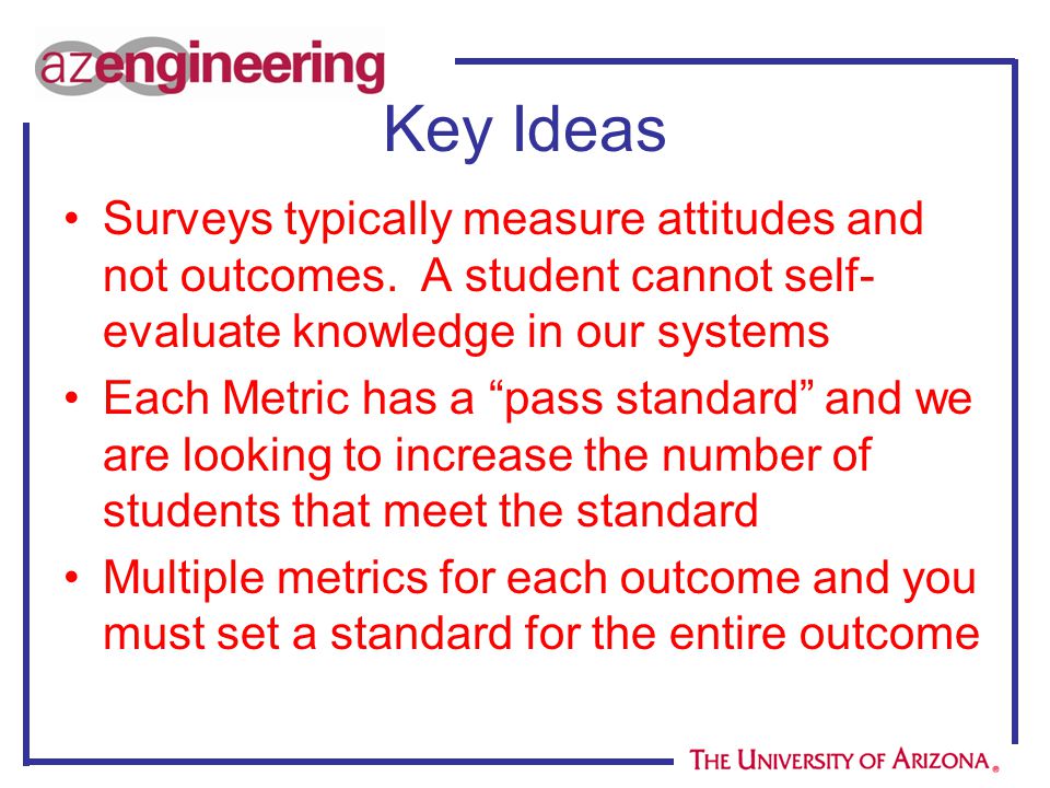 Key Ideas Surveys typically measure attitudes and not outcomes.