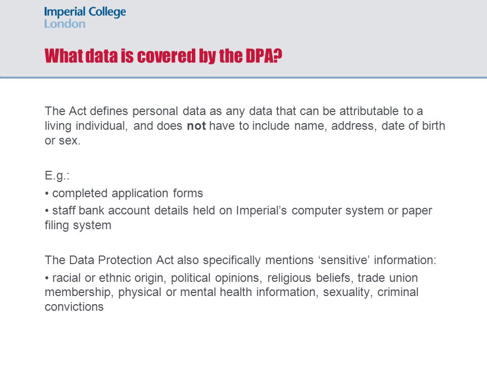 What data is covered by the DPA.