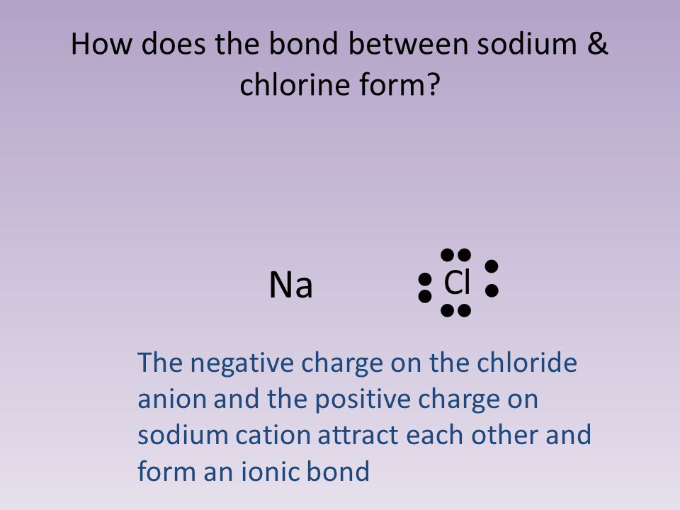 How does the bond between sodium & chlorine form.