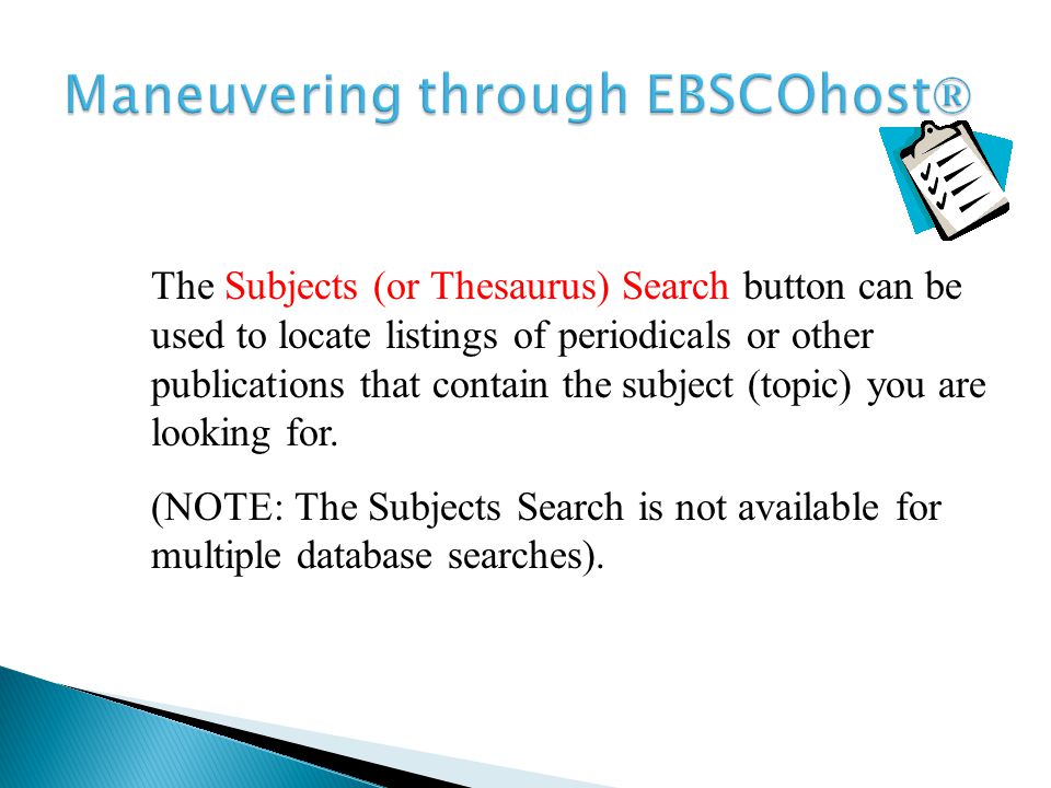 The tabs and buttons at the top of the screen can be used to maneuver through an EBSCOhost® database.