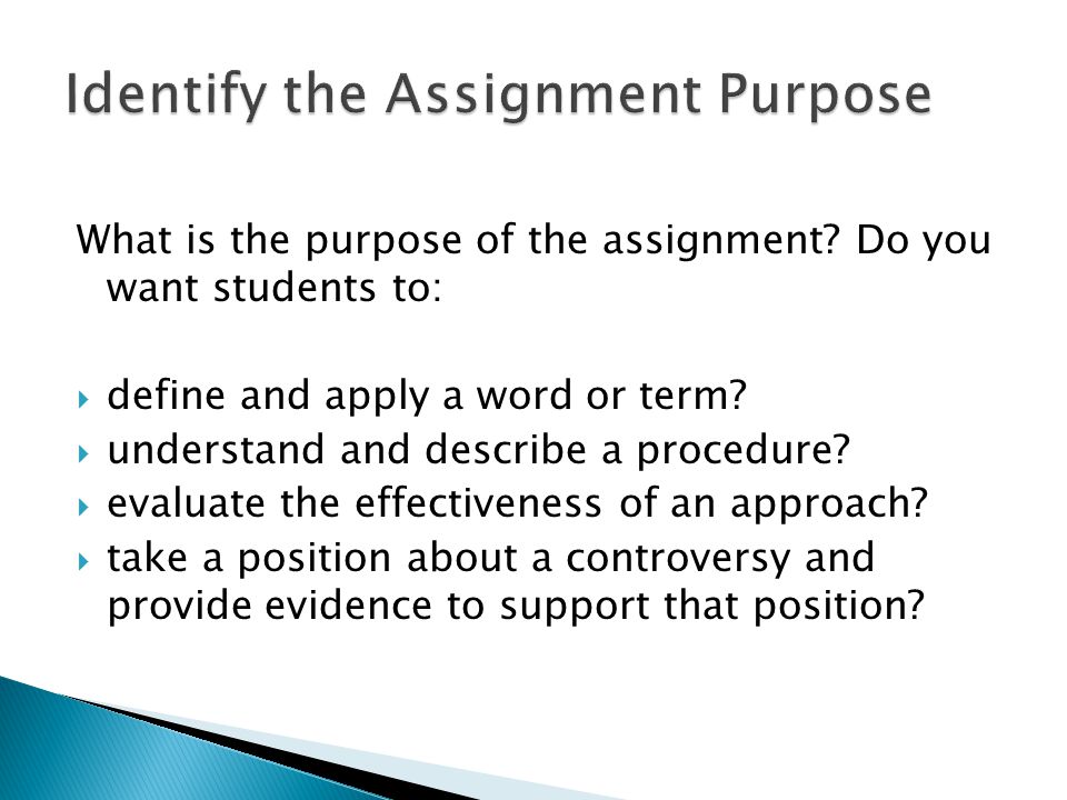 What is the purpose of the assignment. Do you want students to:  define and apply a word or term.
