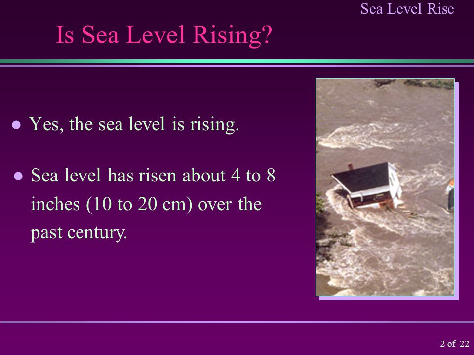 Sea Level Rise Magdalena Anguelova Ph.D. Student Advisor: Prof.