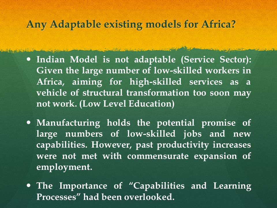 Any Adaptable existing models for Africa.