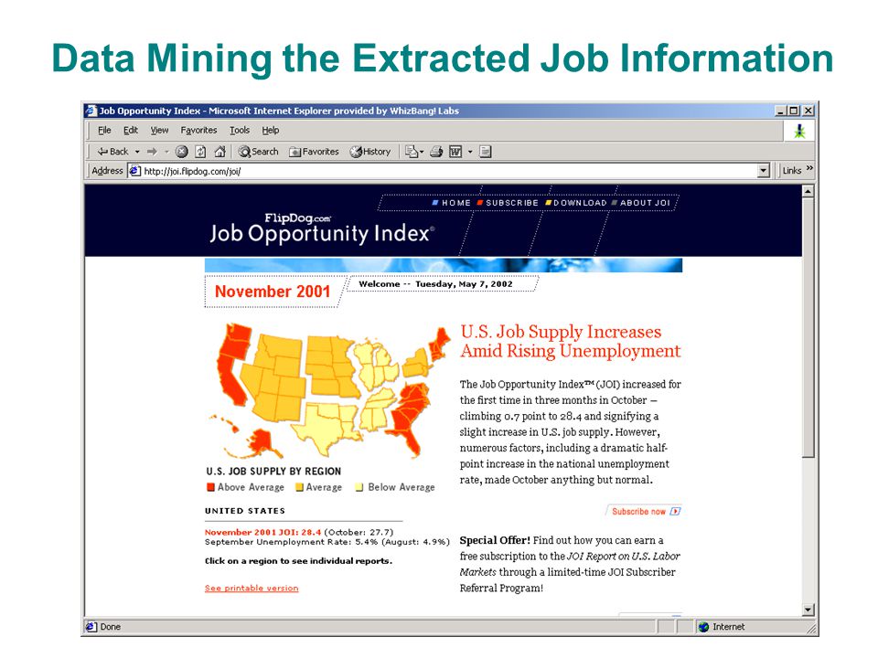 Data Mining the Extracted Job Information