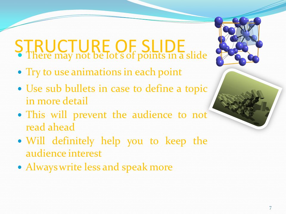 A Dull Slide Structure This slide is basically describes about a dull slide structure as you can see it very clearly that this is text is not written in a bullet format that’s why it’s very difficult to read as as the audience will keep looking at the slide instead of listening you so try and avoid such kind of massive text in a slide because it will destroy your repute in front of all in comparison to the last slide this slide is creating a very bad and tense impression on the viewers.