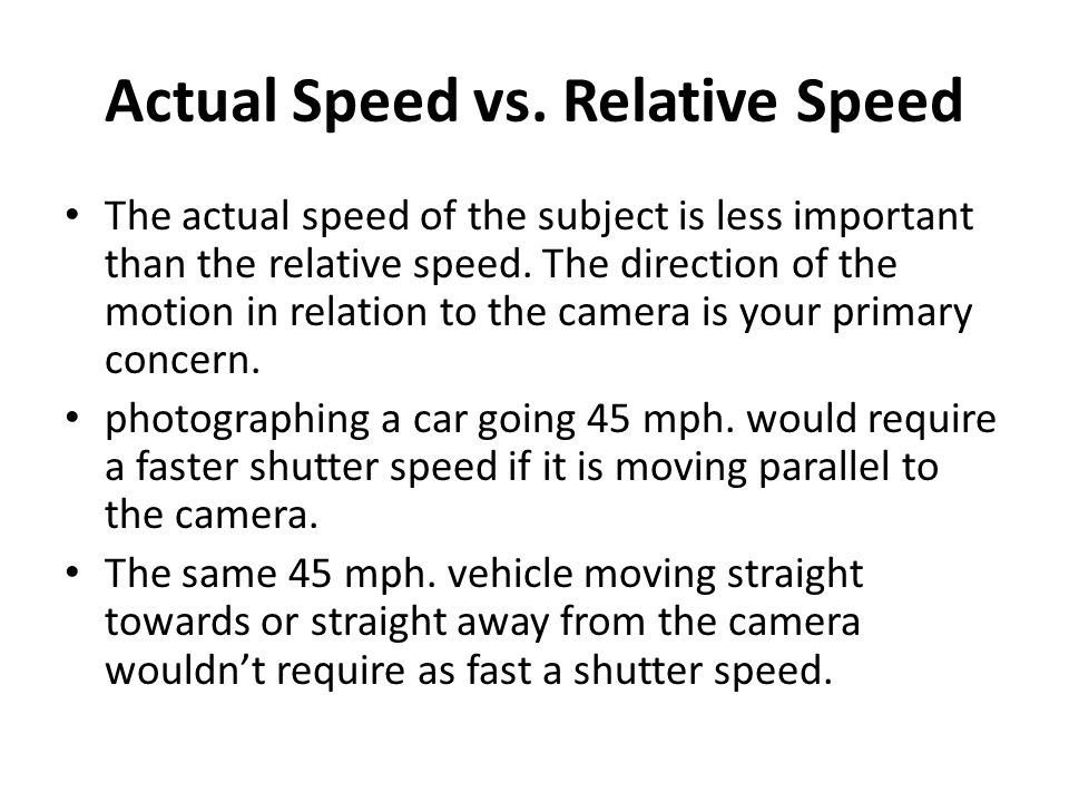 Actual Speed vs.
