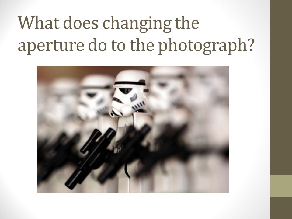 What does changing the aperture do to the photograph