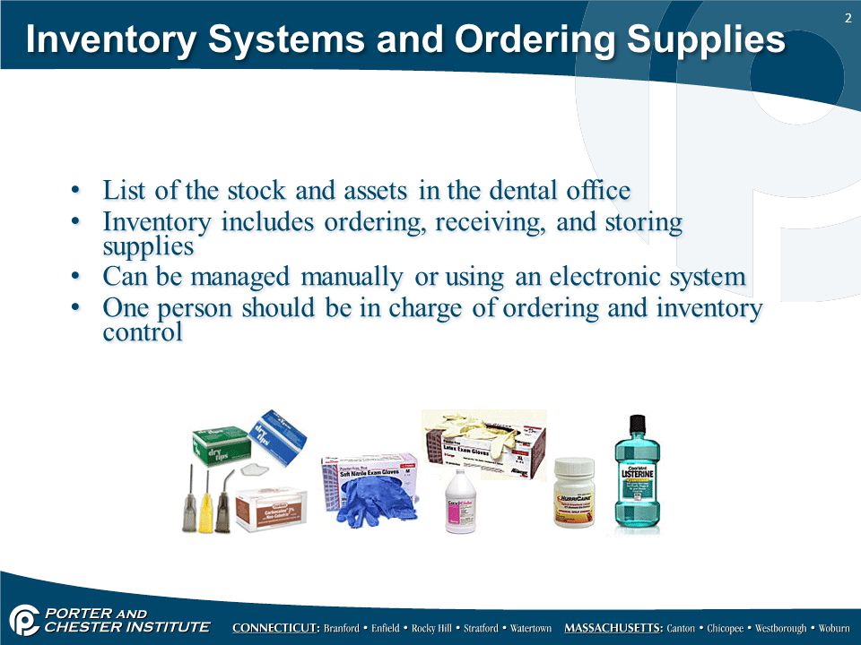 1 inventory systems and supply ordering 2 inventory systems and