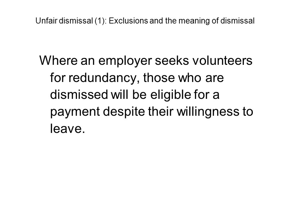 CHAPTER 12 Unfair dismissal (1): Exclusions and the meaning of dismissal. -  ppt download