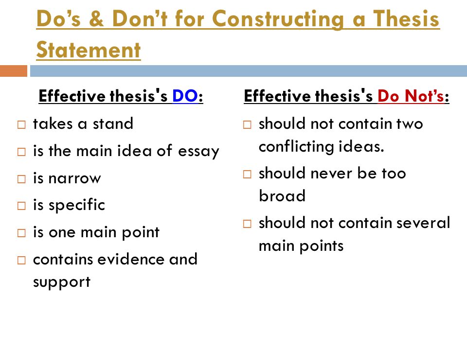 key concepts for an effective thesis statement