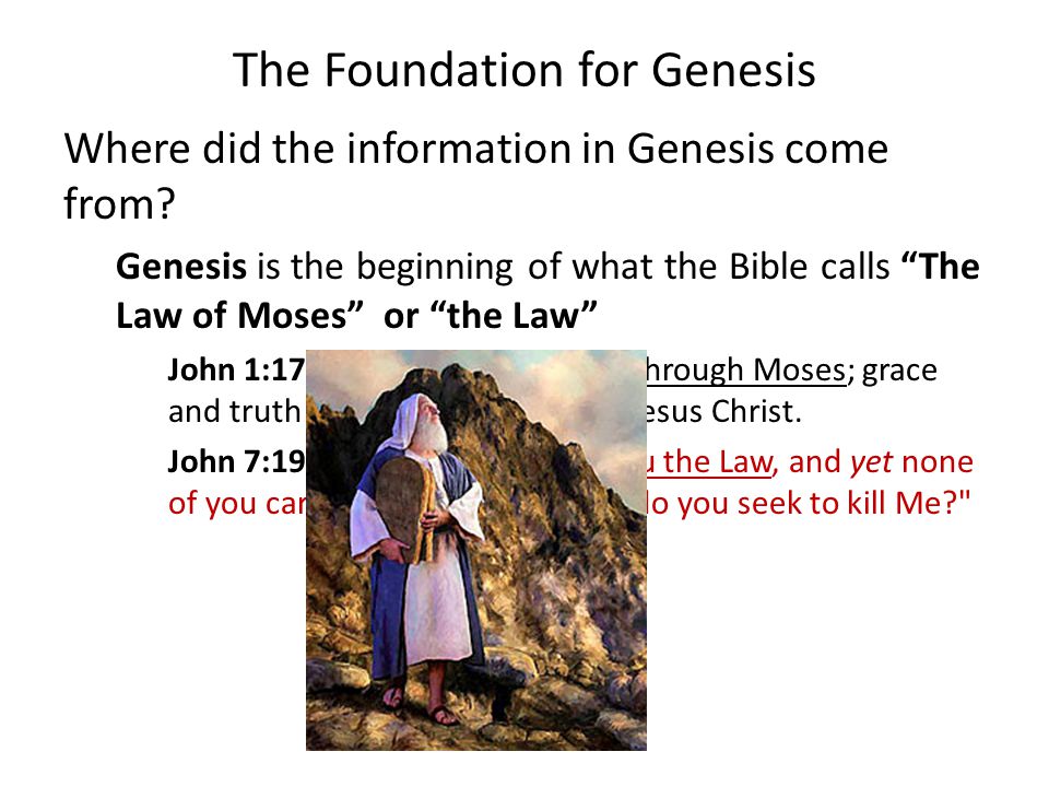 The Foundation for Genesis Where did the information in Genesis come from.