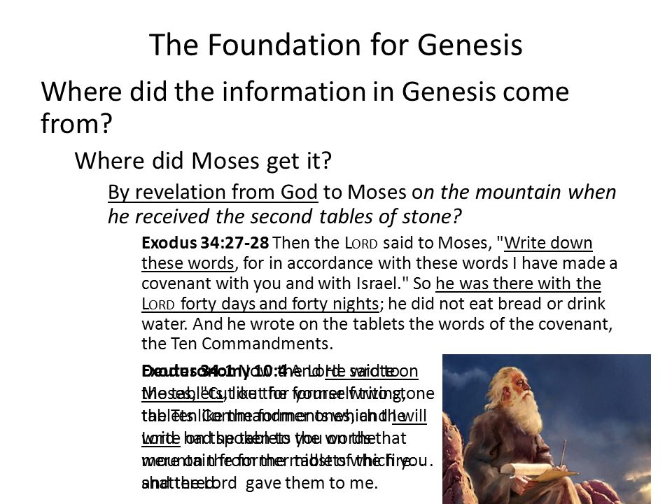 The Foundation for Genesis Where did the information in Genesis come from.