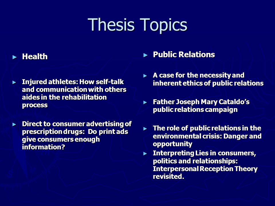 public relations thesis topics