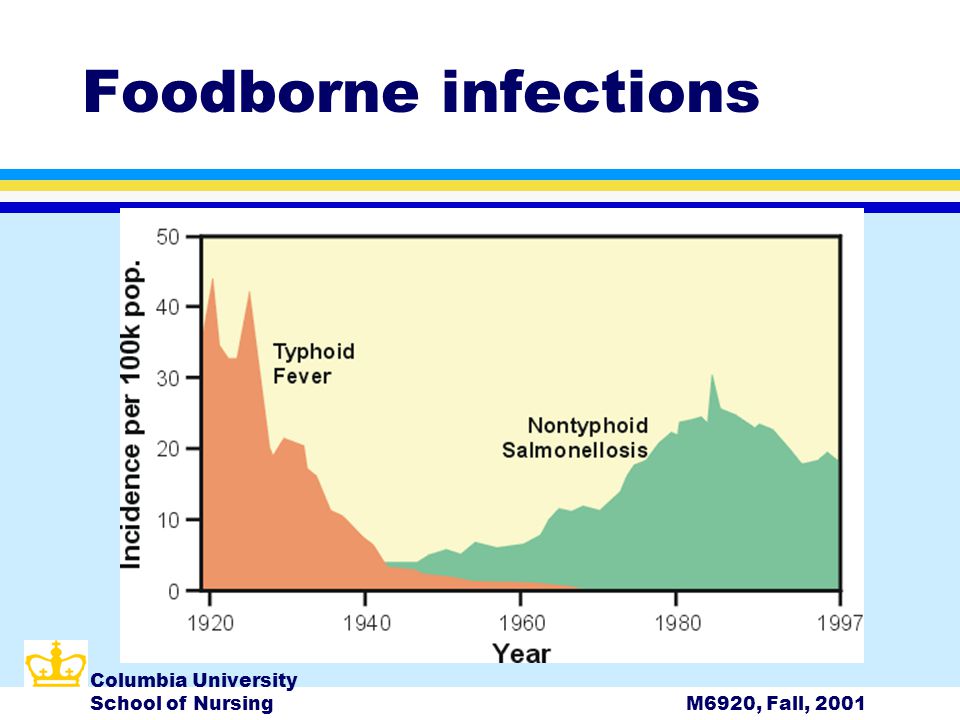 Columbia University School of NursingM6920, Fall, 2001 Foodborne infections