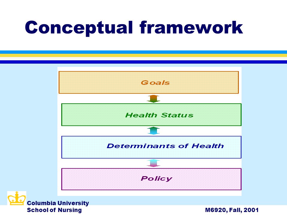 Columbia University School of NursingM6920, Fall, 2001 Conceptual framework