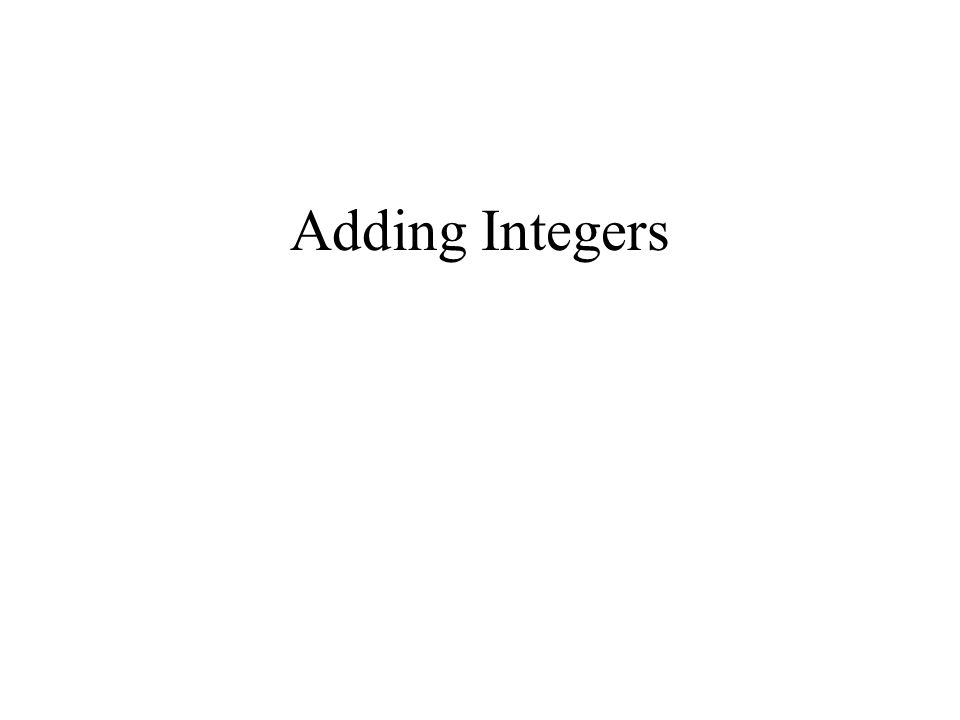 Adding Integers