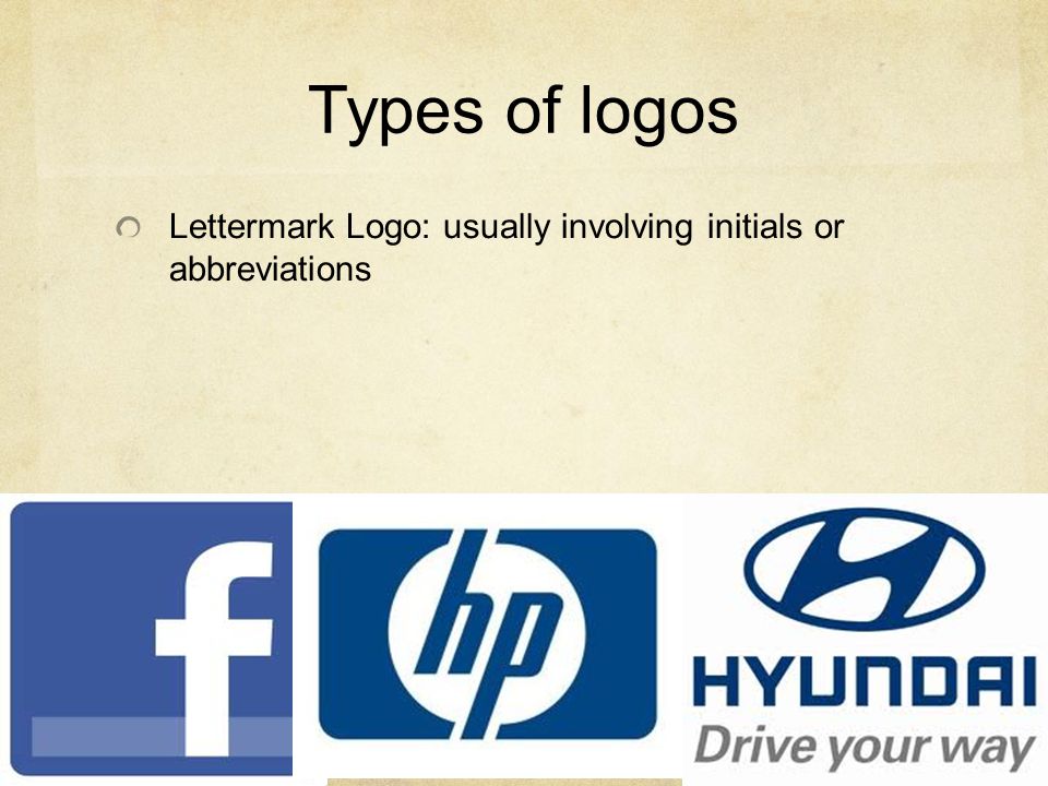 Types of logos Lettermark Logo: usually involving initials or abbreviations