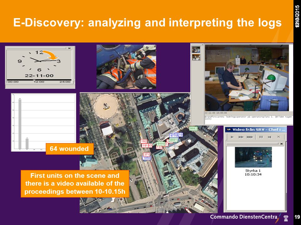 8/13/ E-Discovery: analyzing and interpreting the logs First units on the scene and there is a video available of the proceedings between h 64 wounded