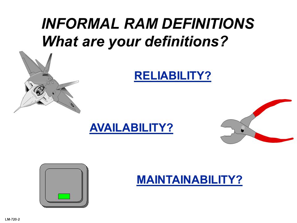 LM LM-720 Reliability, Availability, & Maintainability (RAM) (Hardware and  Software) Given a scenario, examine the process and impacts of Reliability,  - ppt download