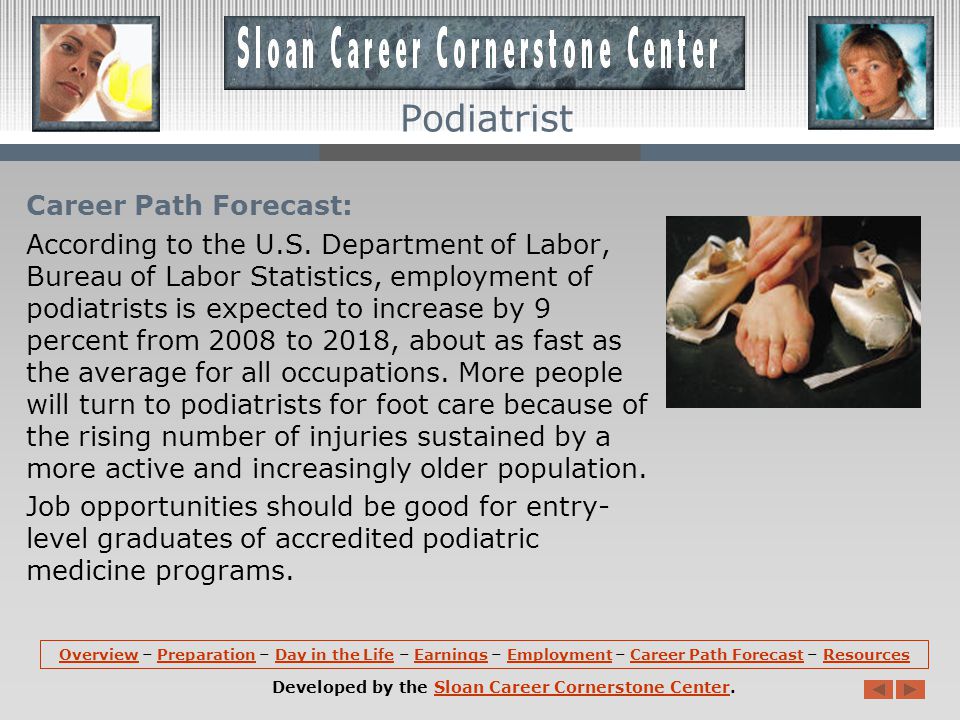 Employment: Podiatrists hold about 12,200 jobs in the United States.