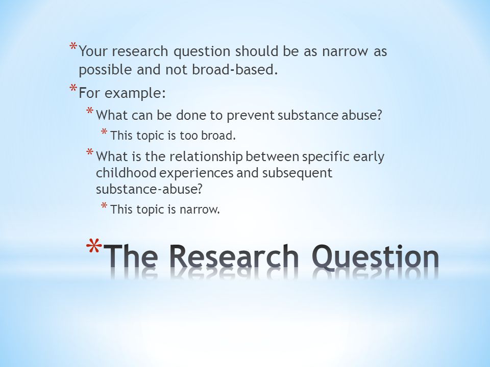 research questions on drug abuse