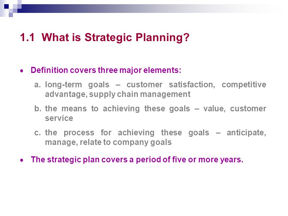 topic 10 strategic logistics planning outline 1 1what is strategic strategic plan definition